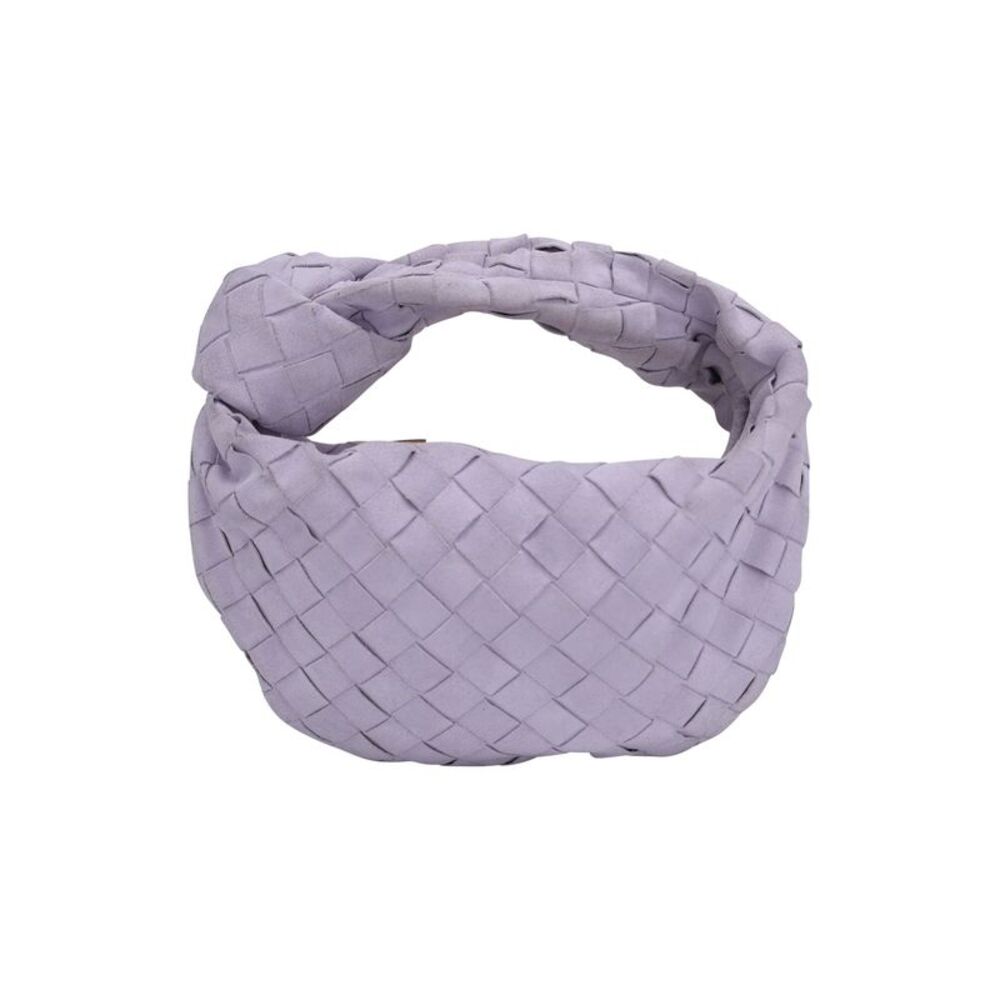 Bottega Veneta Mini Jodie Shoulder Bag in 'Mirth Washed Gold' Light Purple Suede